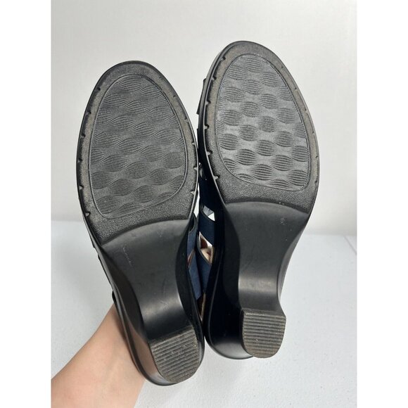 Easy Street Navy Blue Comfort Heeled Sandals Size 9M - Picture 10 of 10